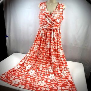 Lands' End Faux Wrap Sleeveless Maxi Dress in size Medium Petite